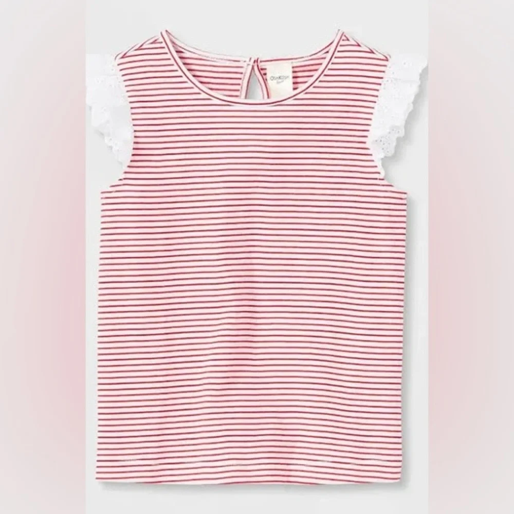 NWT Oshkosh B'gosh Baby‎ Girls' Sleeveless Striped Ruffle Tank Top
